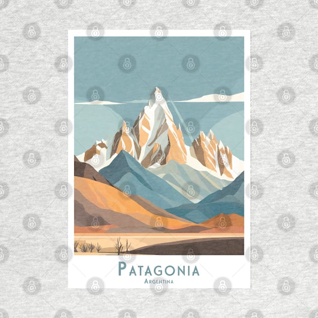 Majestic Patagonia Peaks Argentina minimalistic style by POD24